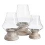 BigBuy Home Bougeoir Blanc Bois Verre 23 x 23 x 34 cm