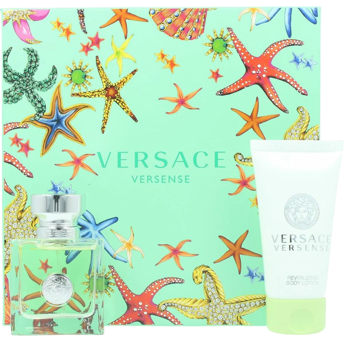 Versace Coffret Parfum Versense pour Femme : Eau de Toilette 30 ml + Lotion Corporelle Nourrissante 50 ml Versace Coffret Parfum Versense pour Femme : Eau de Toilette 30 ml + Lotion Corporelle Nourrissante 50 ml