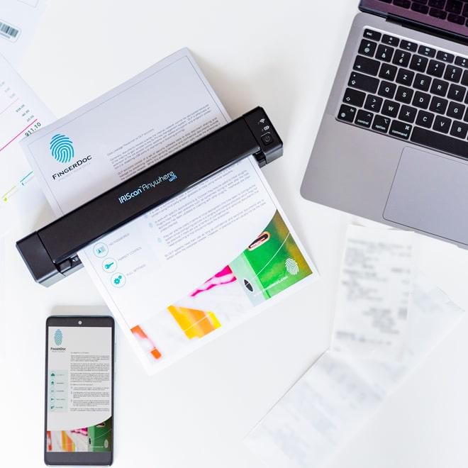 I.R.I.S. IRIScan Anywhere 6 Wifi - Scanner de documents portable autonome avec batterie - 300/600 dpi, WiFi et USB - Conversion Word/PDF/Excel - Très léger