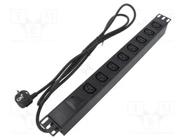 LOGILINK PDU8A01 Bloc d'alimentation 7 prises IEC C13 noir