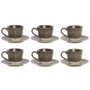 Home ESPRIT Ensemble de tasses à café Vert Grès 90 ml, 6 Pièces