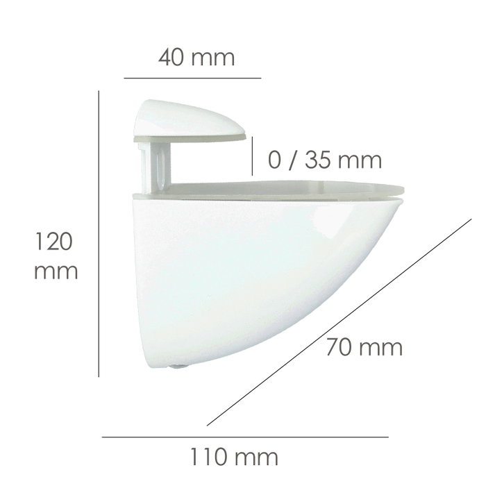 WOLFPACK LINEA PROFESIONAL Support de rayonnage A-178 70x105mm Blanc