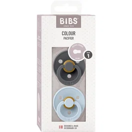 BIBS Sucette bébé Colour Iron Blush Taille 1 avec embout rond - Pack de 2