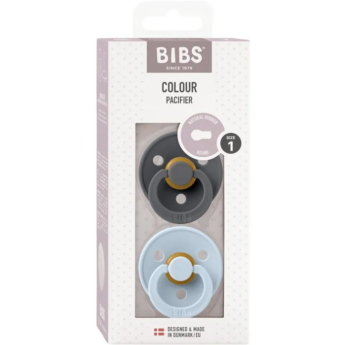 BIBS Sucette bébé Colour Iron Blush Taille 1 avec embout rond - Pack de 2 BIBS Sucette bébé Colour Iron Blush Taille 1 avec embout rond - Pack de 2