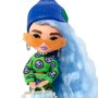Barbie - Poupée Barbie Extra Mini avec cheveux bleu glacé - 14 cm articulée avec support - HGP65 - Mattel