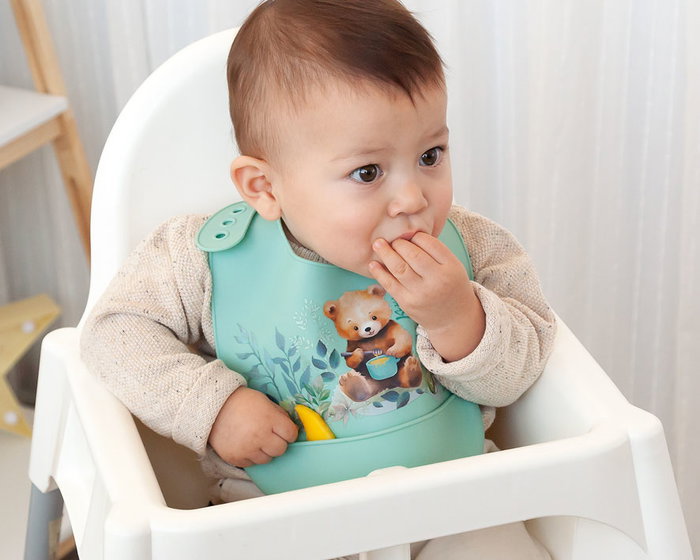 KioKids Bavoir Blandito Silicone Ours Sage