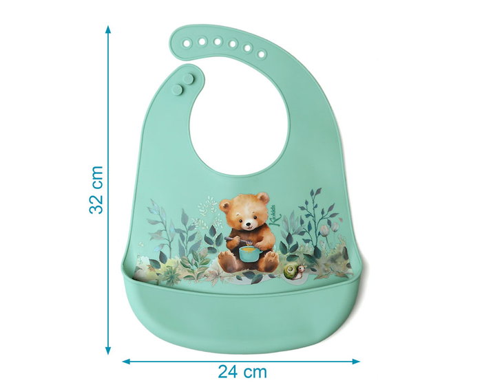 KioKids Bavoir Blandito Silicone Ours Sage