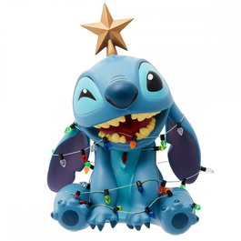 Enesco Disney Showcase Stitch avec lumières de Noël