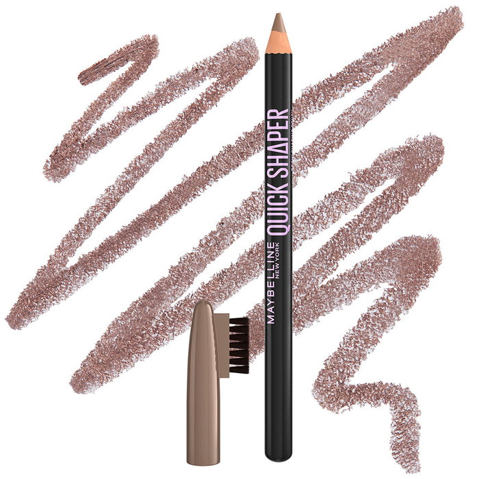 Maybelline Crayon à Sourcils QUICK SHAPER n°03 - Brun Clair - Définition Précise, Tenue 24h, Brosse Intégrée, Affûtable - 1 unité