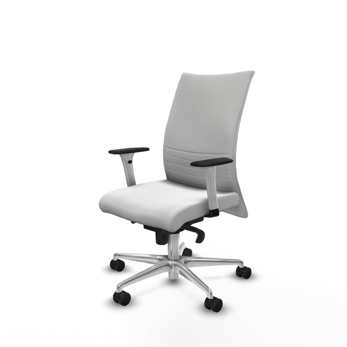 Piqueras Y Crespo Silla Albacete confidente, Blanc, Mécanisme Sincro, Base Aluminium