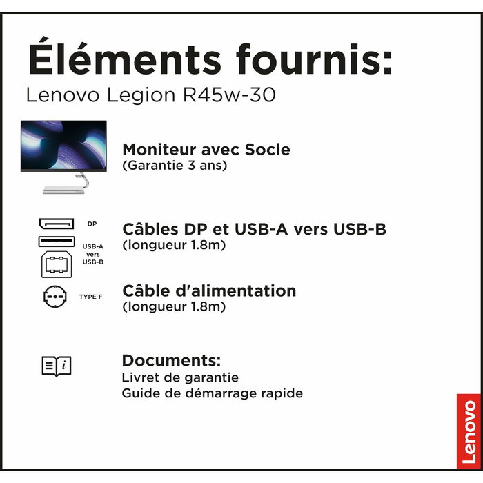 Écran Lenovo 67B1GAC3EU 44,5" 4K Ultra HD