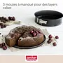 Zenker - Set de 3 Moules à Charnière Ronds Antiadhésifs Noir Métallisé - 20 cm, 24 cm, 28 cm - Pour Gâteaux à Étages