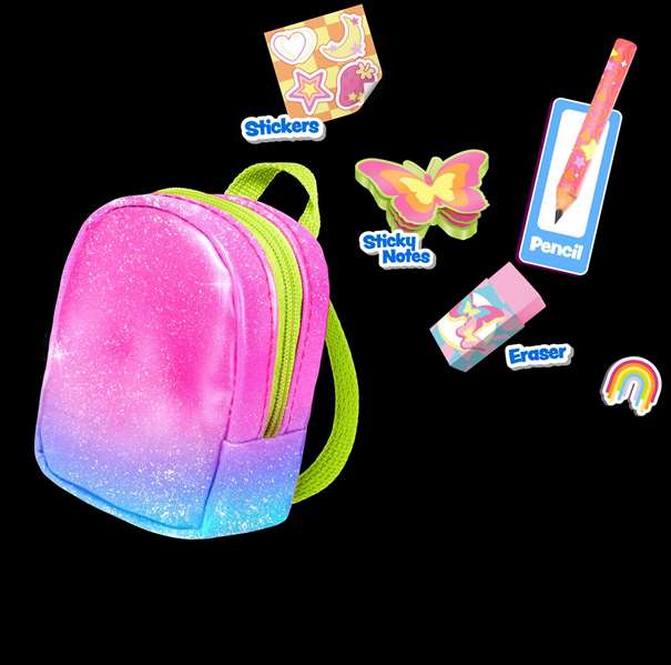 Real Littles - Mochila Neon - Modèles assortis - Sac à dos jouet fluorescent pour enfant à partir de 5 ans