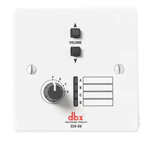 DBX Controlador de zona mural pour DriveRack et ZonePRO avec connectivité CAT5 RJ-45 DBX Controlador de zona mural pour DriveRack et ZonePRO avec connectivité CAT5 RJ-45