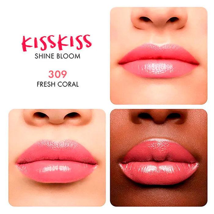Guerlain Rouge à Lèvres Brillant KissKiss Shine Bloom #309 Fresh Coral 3.2g