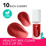 Bourjois Huile à Lèvres HEALTHY MIX SOS n°10 Cerise Riche - Huile Nourrissante 94% d'Origine Naturelle, Hydratation Intense - 4.5 ml