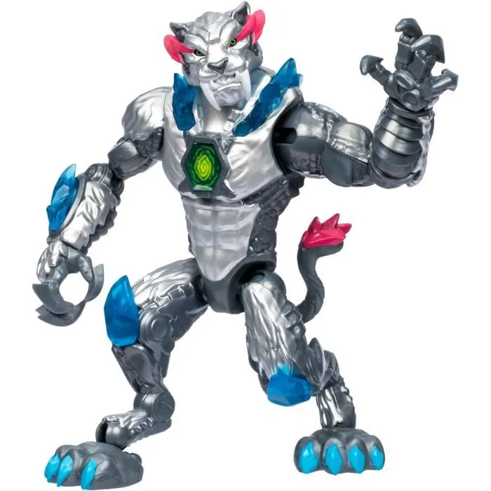 Moose Toys MrBeast LAB Mutators - Figurine Metallic Panther translucide avec chambre de mutation de 13 cm, 20+ points d'articulation et détails argentés