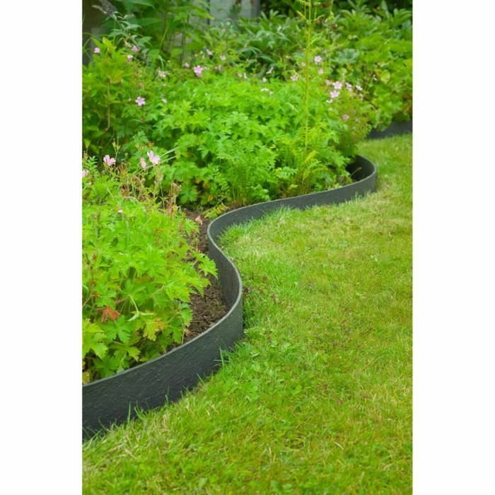 Nature Borderfix Bordure de jardin Noir 12 m x 12 cm