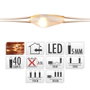 Basics Guirlande lumineuse 40 LED blanc chaud, fil de cuivre, 195 cm