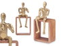 Giftdecor Figurine Saxophone Métal Doré avec Support Bois 13x27x13 cm (Set de 6)