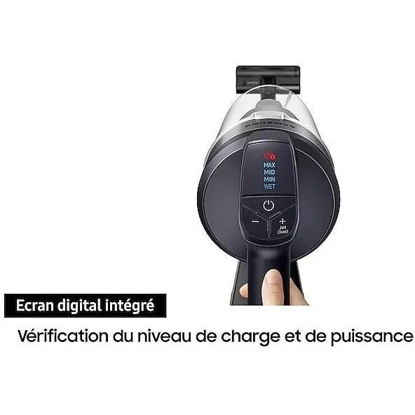 Samsung Aspirateur Balai Jet 75E Turbo VS20B75B1R4 - Moteur Digital Inverter 200 AW - Autonomie 60 min - Station de Chargement 2-en-1