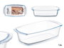 VIVALTO Plat rectangulaire en verre borosilicate avec anses 1600ml