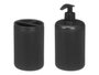 BERILO Set distributeur avec verre rayures noir