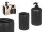 BERILO Set distributeur avec verre rayures noir