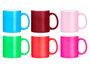 Vessia Tasse Néon Assortiment 6 Couleurs 330 ml Céramique 8.2x9.7x12 cm (Set de 24)