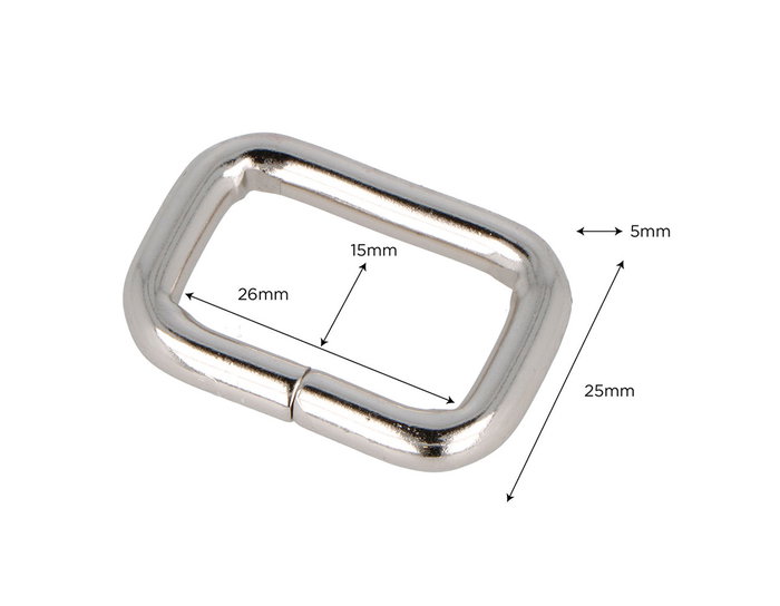 Innspiro Anneaux Rectangulaires en Fer Nickel 26 mm (Lot de 5)