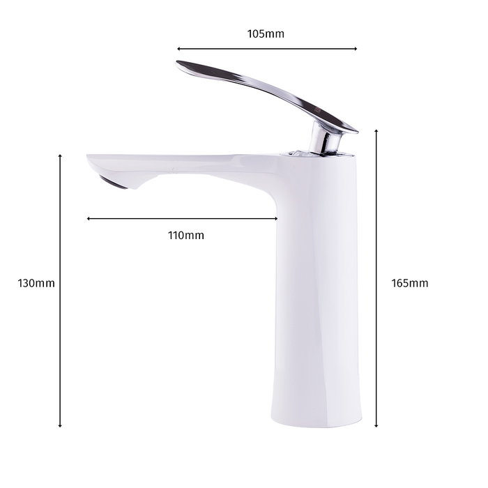 Robinet de lavabo monomando blanc style classique