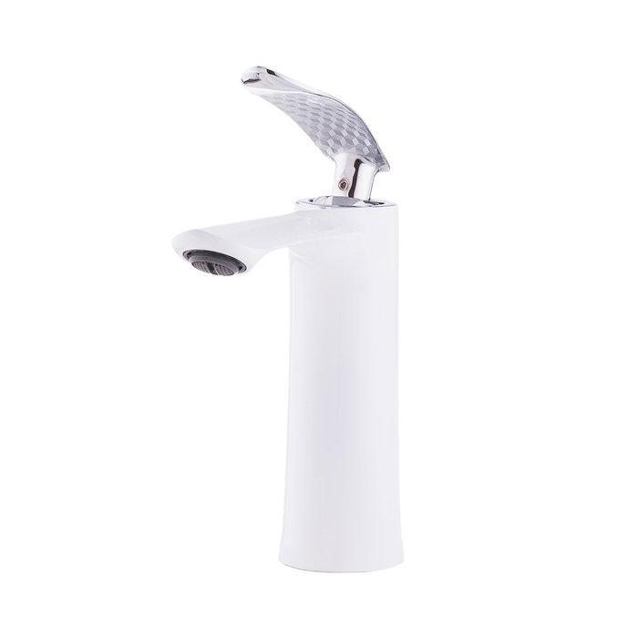 Robinet de lavabo monomando blanc style classique