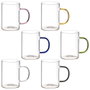 Home Deco Factory Mug en verre borosilicato 300 ml avec anse colorée