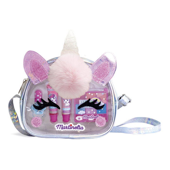 Martinelia Little Unicorn Bolso de Maquillaje 85509 Aquarius - Palette 6 Fards, Vernis et Brilles à Lèvres - Jeu de Beauté Enfant +4 Ans (Espagnol)