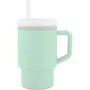 Infantino Ma Première Tasse en Silicole 255 ml Cool Mint à Paille Antifuite avec Valve et Poignée pour Bébé