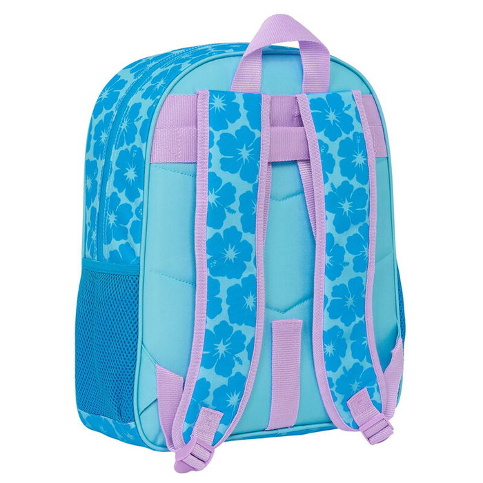 SAFTA Mochila Hawaii Stitch Disney 38cm adaptable à chariot, avec poches latérales pour bouteilles et poignées ergonomiques