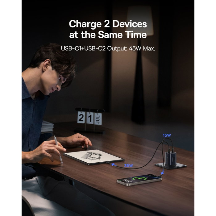 Baseus PicoGo AN13 Chargeur Rapide 45W USB-C Noir