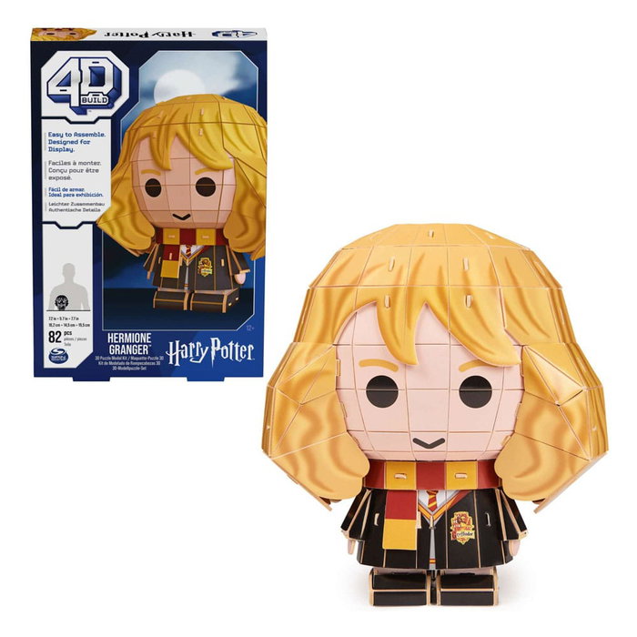 SPIN MASTER Hermione Granger Style Chibi Maquette-Puzzle 4D Build 82 Pièces - 19.5 cm Hauteur, Dès 12 Ans