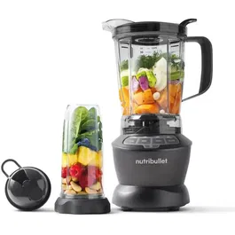 Nutribullet Blender Combo NBF500DG - Blender 1200W - Pichet Sans BPA 1.65L - 2 tasses et couvercles de voyage inclus - Noir - 3 vitesses, fonction pulse et programme Extract