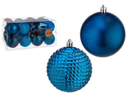 Krist+ Set de 24 Boules de Noël Turquoise 8 cm Plastique 31.5x23.5x16 cm (Set de 6)