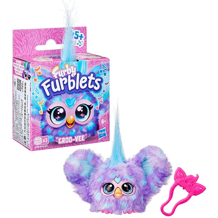HASBRO Mini Furby Groo-Vee Furblet - Jouet électronique avec mélodies K-pop, son Furbish et clip porte-clés - Enfant +6 ans HASBRO Mini Furby Groo-Vee Furblet - Jouet électronique avec mélodies K-pop, son Furbish et clip porte-clés - Enfant +6 ans