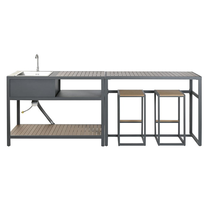 Meuble de cuisine Home ESPRIT Gris Naturel 127 x 100 x 90 cm 127 x 100 x 95 cm Meuble de cuisine Home ESPRIT Gris Naturel 127 x 100 x 90 cm 127 x 100 x 95 cm