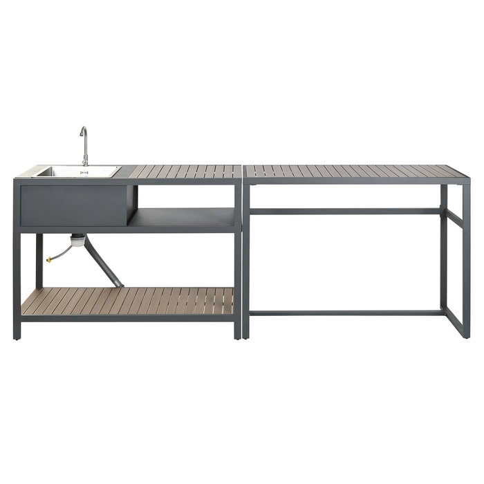 Meuble de cuisine Home ESPRIT Gris Naturel 127 x 100 x 90 cm 127 x 100 x 95 cm Meuble de cuisine Home ESPRIT Gris Naturel 127 x 100 x 90 cm 127 x 100 x 95 cm