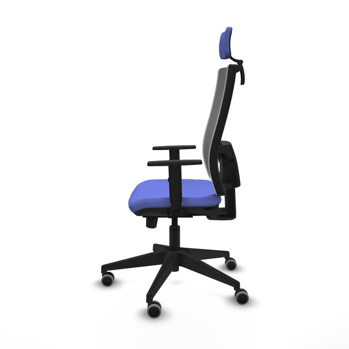 Piqueras y Crespo Chaise de Bureau Horna Traslack Bleu Clair et Gris