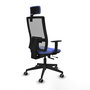 Piqueras y Crespo Chaise de Bureau Horna Traslack Bleu Clair et Gris