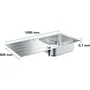 GROHE Evier de cuisine en acier inoxydable (inox) - Largeur 100 cm