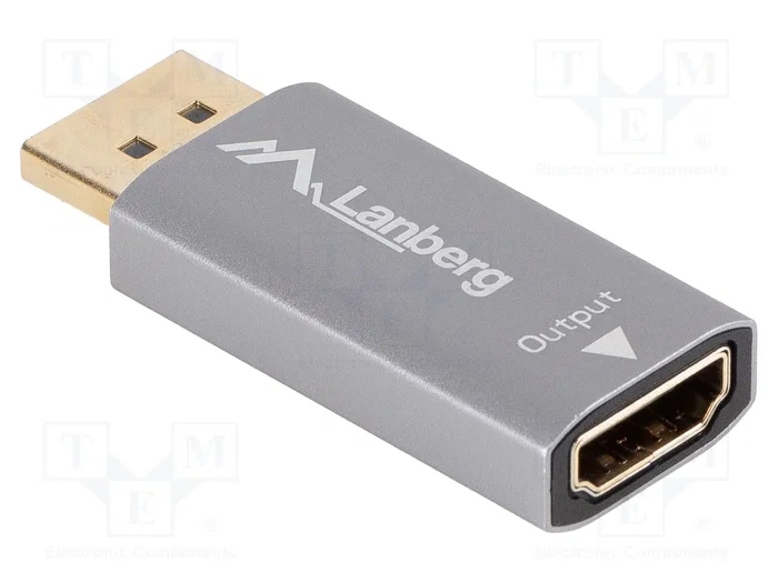 Lanberg Adaptateur DisplayPort mâle vers HDMI femelle 4K Argenté Lanberg Adaptateur DisplayPort mâle vers HDMI femelle 4K Argenté