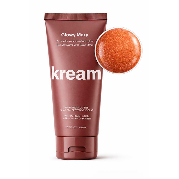 Kream GLOWY MARY - Activateur de bronzage sans protection solaire, texture crèmeuse, hydratation intense, parfum méditerranéen, 200 ml