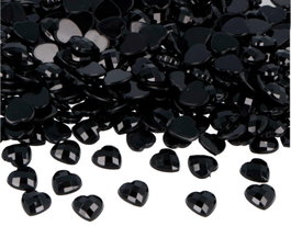 Innspiro Gemmes décoratives acryliques cœur noir opaque 10x10mm, 1000 unités env.