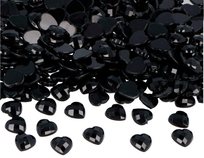Innspiro Gemmes décoratives acryliques cœur noir opaque 10x10mm, 1000 unités env. Innspiro Gemmes décoratives acryliques cœur noir opaque 10x10mm, 1000 unités env.
